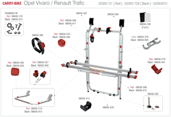 Carry-bike Opel Vivaro / Renault Trafic 02093(-/A) & 02093A72-